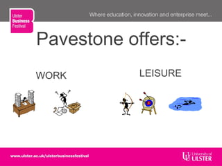Pavestone offers:-
WORK LEISURE
 