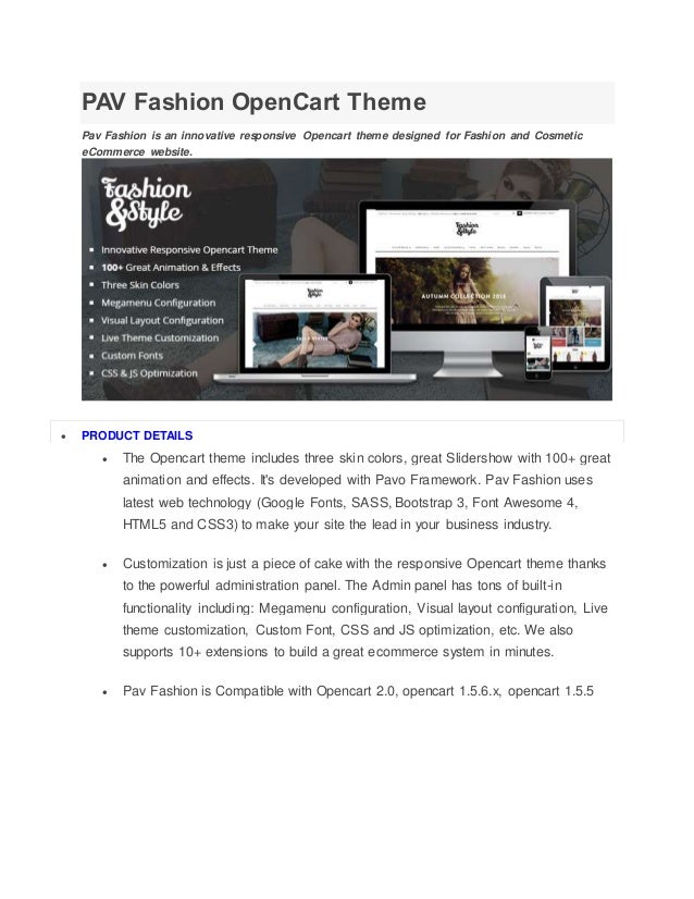 pav fashion responsive opencart theme