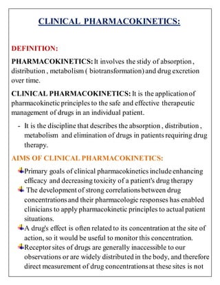 Clinical pharmacokinetics and its application | PDF