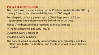  Effect of liver disease on pharmacokinetics 