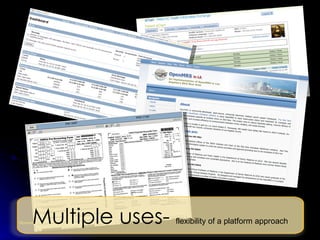 Multiple uses-  flexibility of a platform approach 