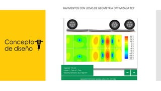 Concepto
de diseño
PAVIMENTOS CON LOSAS DE GEOMETRÍA OPTIMIZADA TCP
 