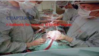 Authority for removal of human organs
CHAPTER-II
 