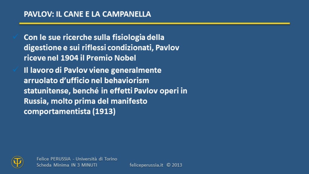 Pavlov Il cane e la campanella