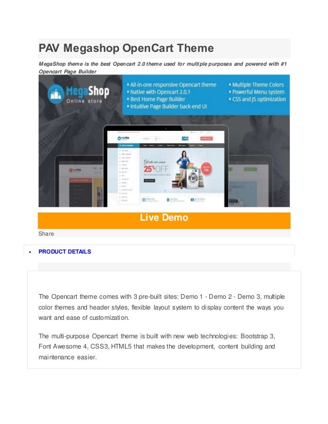 PAV Megashop OpenCart Theme MegaShop Is The Best Opencart 20 Used For Multiple Purposes PAV Megashop OpenCart Theme MegaShop Is The Best Opencart 20 Used For Multiple Purposes