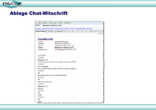Ablage Chat-Mitschrift 