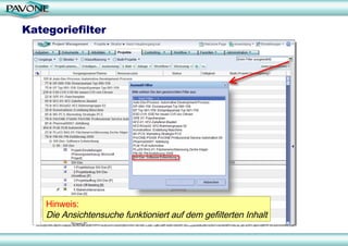 Kategoriefilter Hinweis: Die Ansichtensuche funktioniert auf dem gefilterten Inhalt 