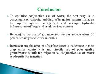 Conjunctive Use of Poor Quality Groundwater | PPTX