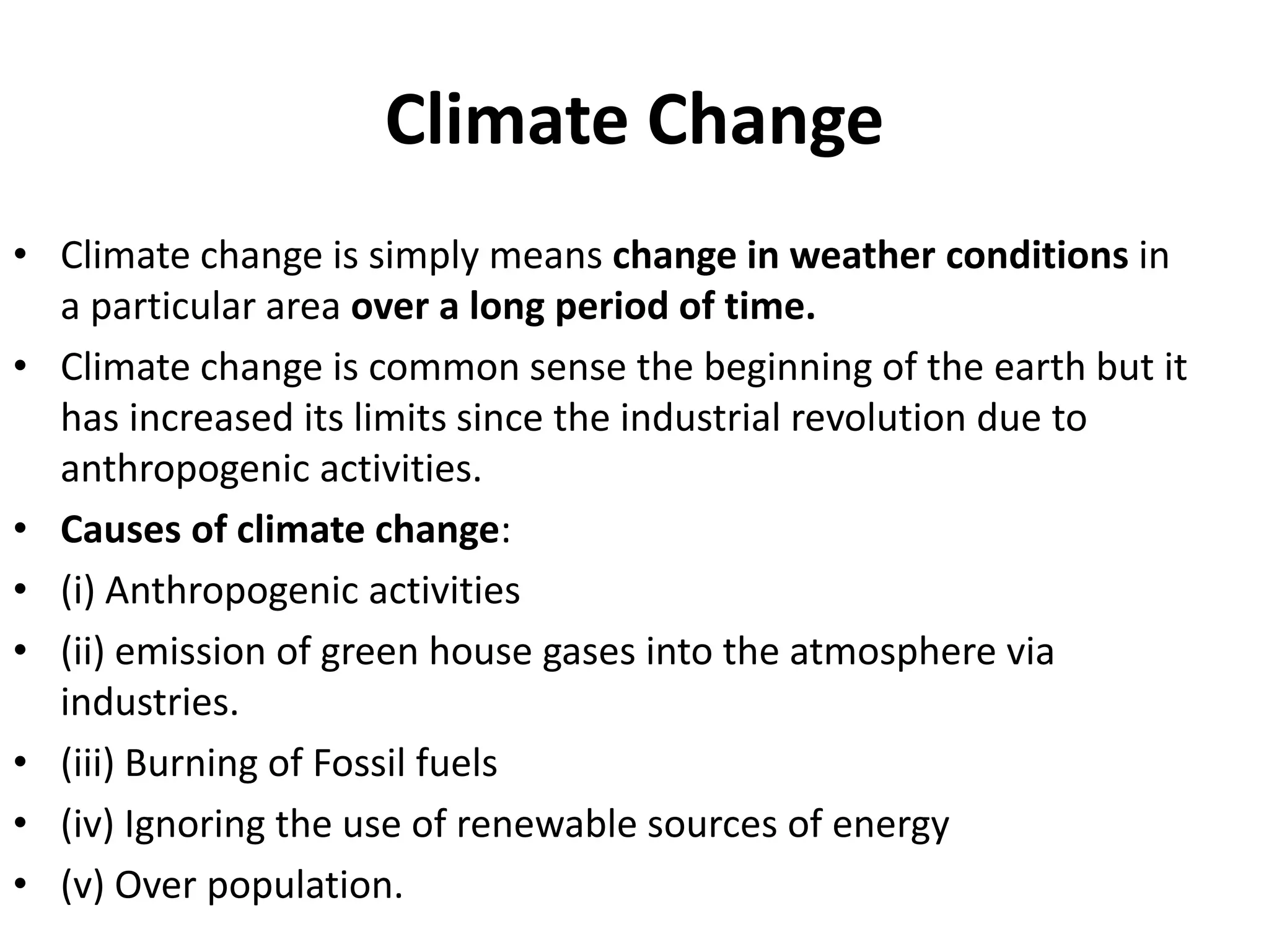 Swayam Assignment on Climate change | PPTX