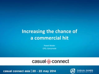 Increasing	
  the	
  chance	
  of	
  
a	
  commercial	
  hit	
  
Paweł	
  Weder	
  
CPO,	
  Ganymede	
  
 