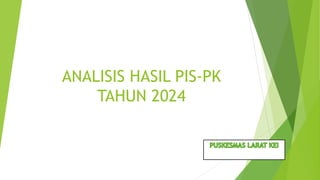 ANALISIS HASIL PIS-PK
TAHUN 2024
PUSKESMAS LARAT KEI
 