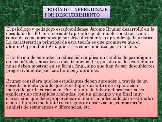 APRENDIZAJE POR DESCUBRIMIENTO DE BRUNER