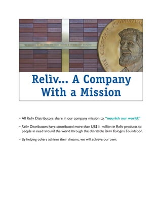 Reliv Presentation with Compensation Plan | PDF