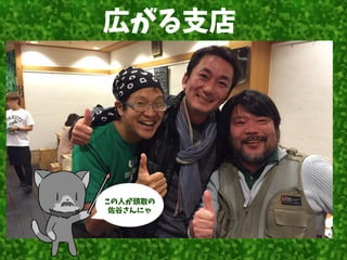 広がる支店
この人が頭取の
佐谷さんにゃ
 