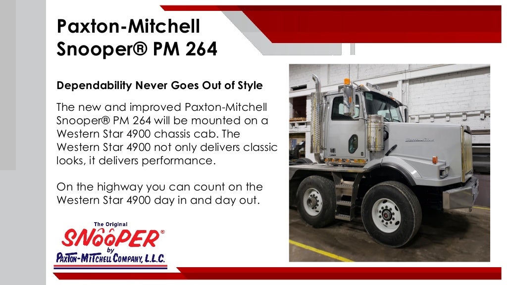 Sneak preview of the new PaxtonMitchell Snooper Truck PM 264