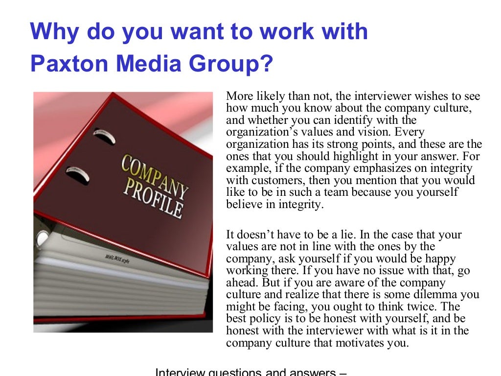 Paxton media group interview questions and answers