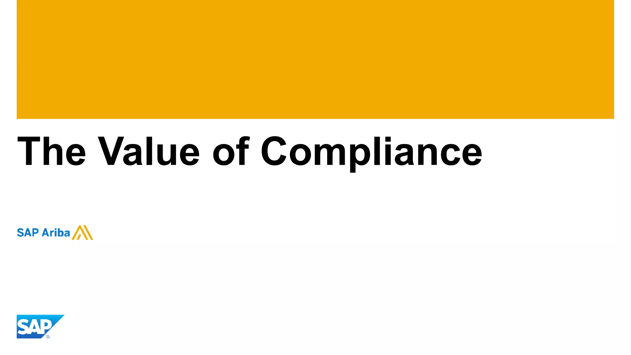 © 2016 SAP SE or an SAP affiliate company. All rights reserved. 22Public
Contract management (opportunities to drive value)
Collaboration
Compliance
Supplier performance
Mitigate risk
Realize more savings (improve results)
 