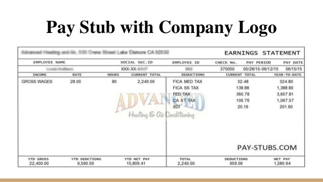 pay stubs samples sample of a paycheck stub
