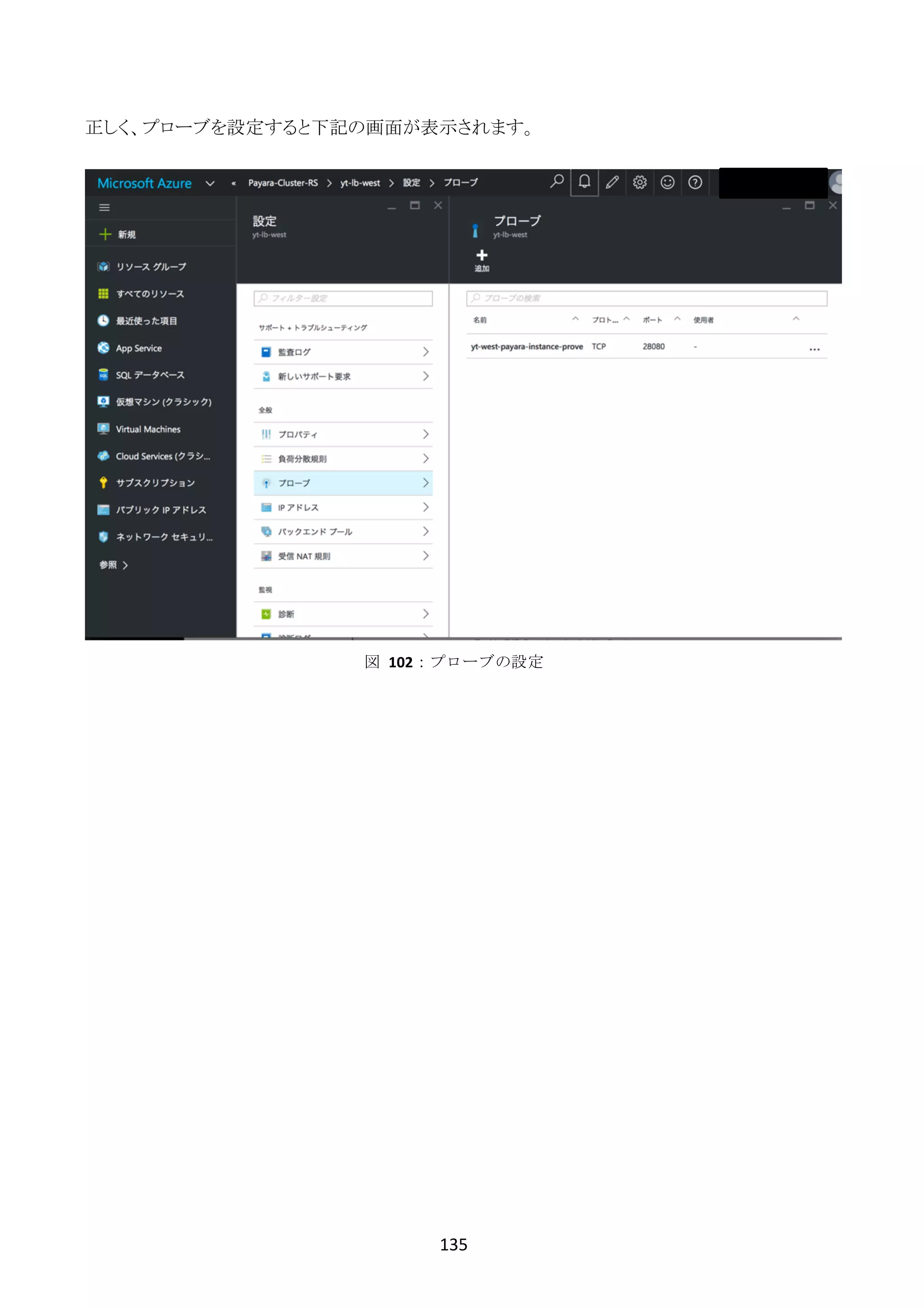 135	
	
正しく、プローブを設定すると下記の画面が表示されます。
図	 102：プローブの設定
 