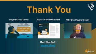 Payara Cloud Demo:
Get Started:
payara.cloud
Why Use Payara Cloud?
Payara Cloud Datasheet
Thank You
 