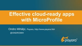 Effective cloud-ready apps
with MicroProfile
Ondro Mihályi, Payara, http://www.payara.fish
@ONDROMIH
 