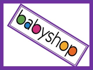 Last store under observation ------ >   BABY SHOP
BEFORE ENTERING:
•The window is designed to attract mother not babies.
•Doors are present.
•And label of brand name is in normal sized fonts ,not too big not too small nut all
small letters are use may be because it is baby shop.
•Spacious and large surface area.


                                                           ENVIRONMENT:
                                                   •Clean floors and ceiling of white color.
                                    •Wall are painted with different cute stuff for babies.
      •Usually when no sale it’s a very quite place with slow songs but as soon as season
                             of sale emerges it turned out to be a messy and loud place.
                                                                •Children noise is common.
                                      •Lighting effects are bright for night and dim at day.
                                                            •A very good odor is observed.
          •Only one main cash counter (makes it messy and crowded during sale times)
 