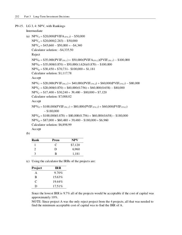 Pay Back Period chapter Solution To Problems 