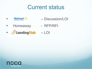 Current status –  Discussion/LOI Homeaway  -  RFP/RFI –  LOI 