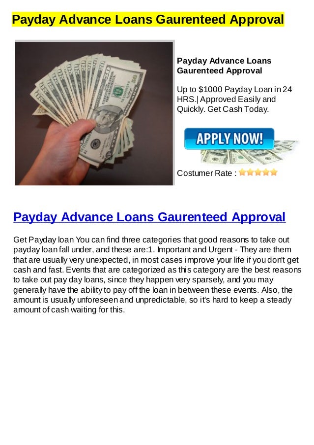 Payday Loans Gaurenteed Approval