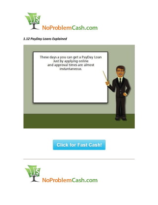 1.12 PayDay Loans Explained
 