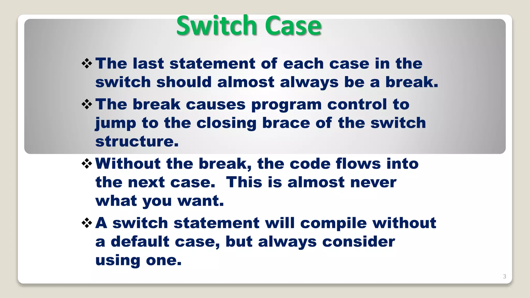 Switch Case in C Programming | PPTX