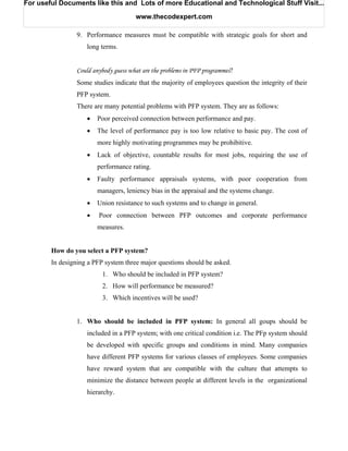 Pfp Requirements Pay For Performance (Pfp) | PDF