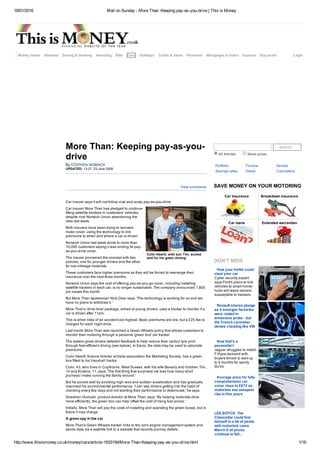 MEDIA: More Than pioneers 'pay as you go, eco-driving telematics - Mail on Sunday 23 June 2008