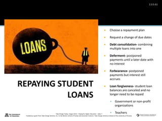 Paying for higher education | PPTX