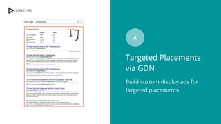 Targeted Placements
via GDN
Build custom display ads for
targeted placements
4
 