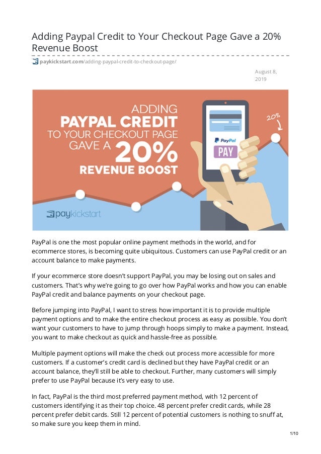 Adding Paypal Credit To Your Checkout Page Gave A 20 Revenue Boost