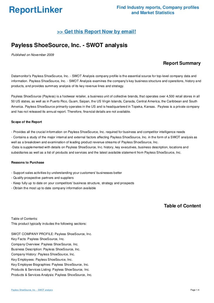 Payless ShoeSource, Inc. - SWOT analysis