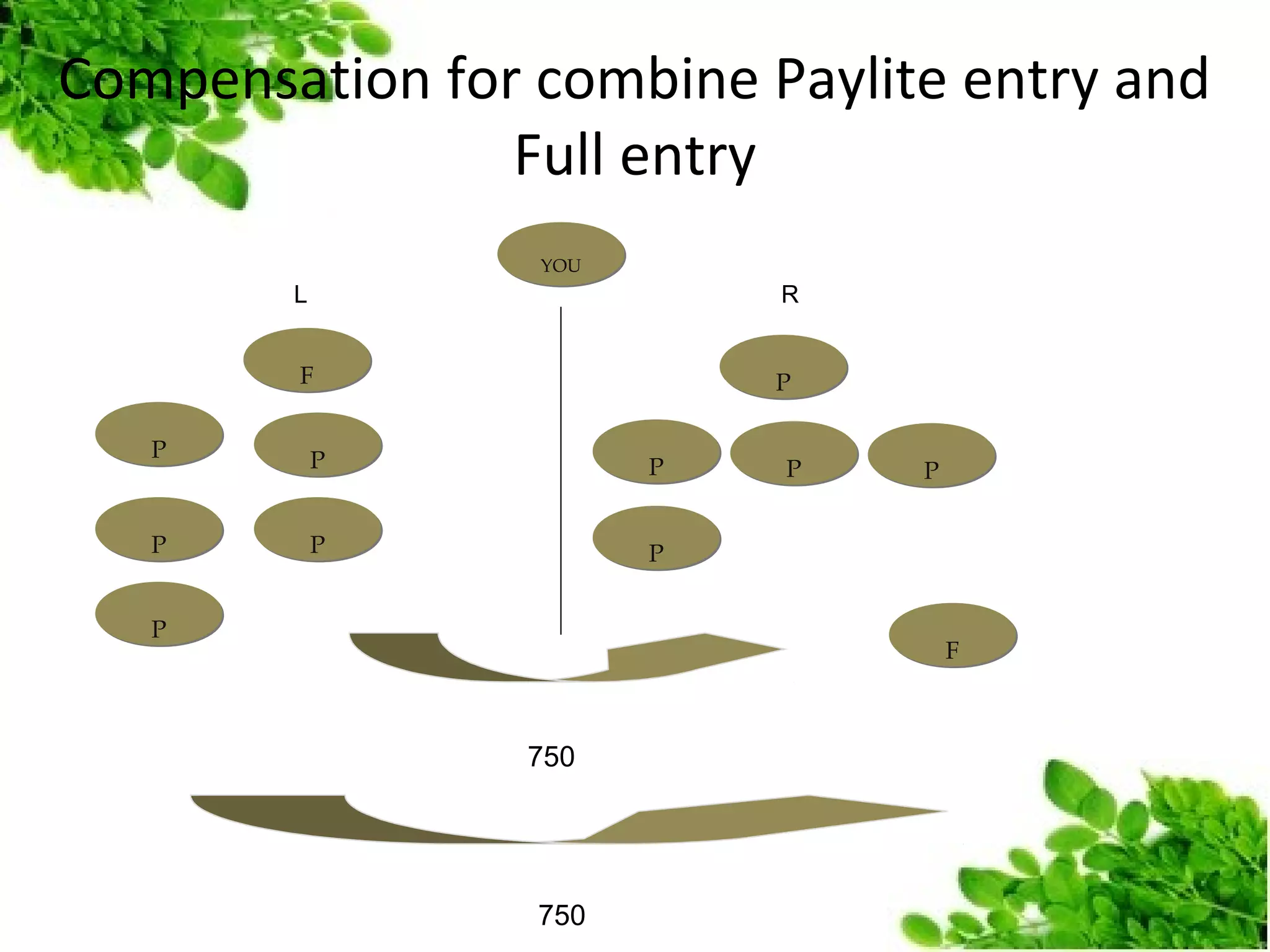 Compensation for combine Paylite entry and
Full entry
YOU

L

R

F

P

P

P

P

P

P

P

P

P

P

F

750

750

 
