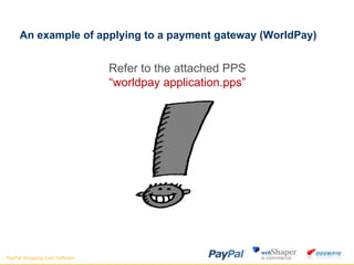 An example of applying to a payment gateway (WorldPay) Refer to the attached PPS “ worldpay application.pps” 