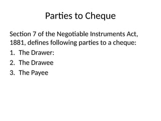 Payment & Collection of Bank Cheques In Pakistan | PPTX