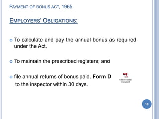 Bonus Return Form D.pdf Payment of bonus act 1965 | PPTX