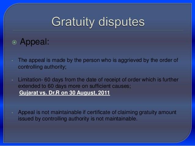 form gratuity act of n gratuity Payment of ppt act, 1972