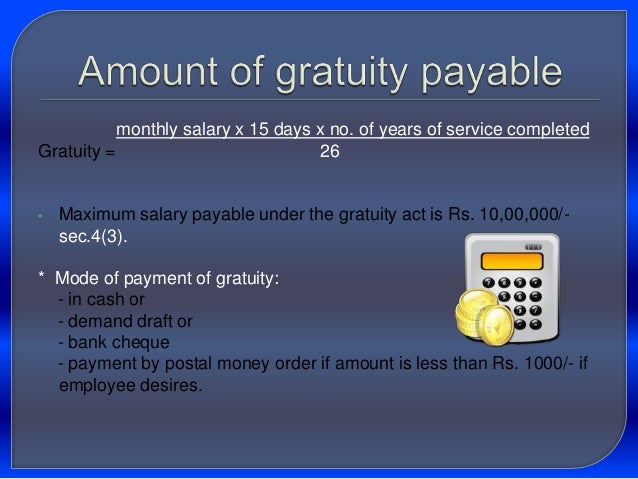 n gratuity form for act, Payment 1972 gratuity ppt of