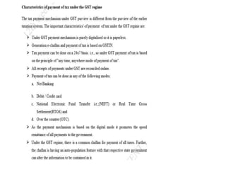 Classification of electronic ledger
under the GST regime
 