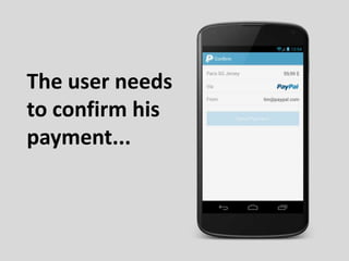 The user needs
to confirm his
payment...
 