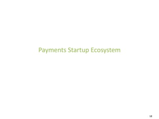 Payments Startup Ecosystem




                             18
 