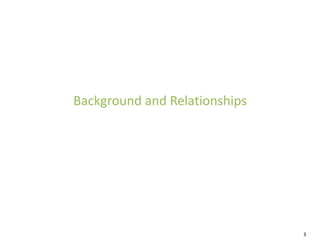 Background and Relationships




                               3
 