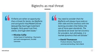 Bigtechs as real threat
12
 