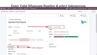 Enter Valid Whatsapp Number & select Salesperson.
 