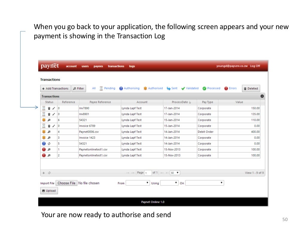 Paynet Online for users with previous Paynet experience